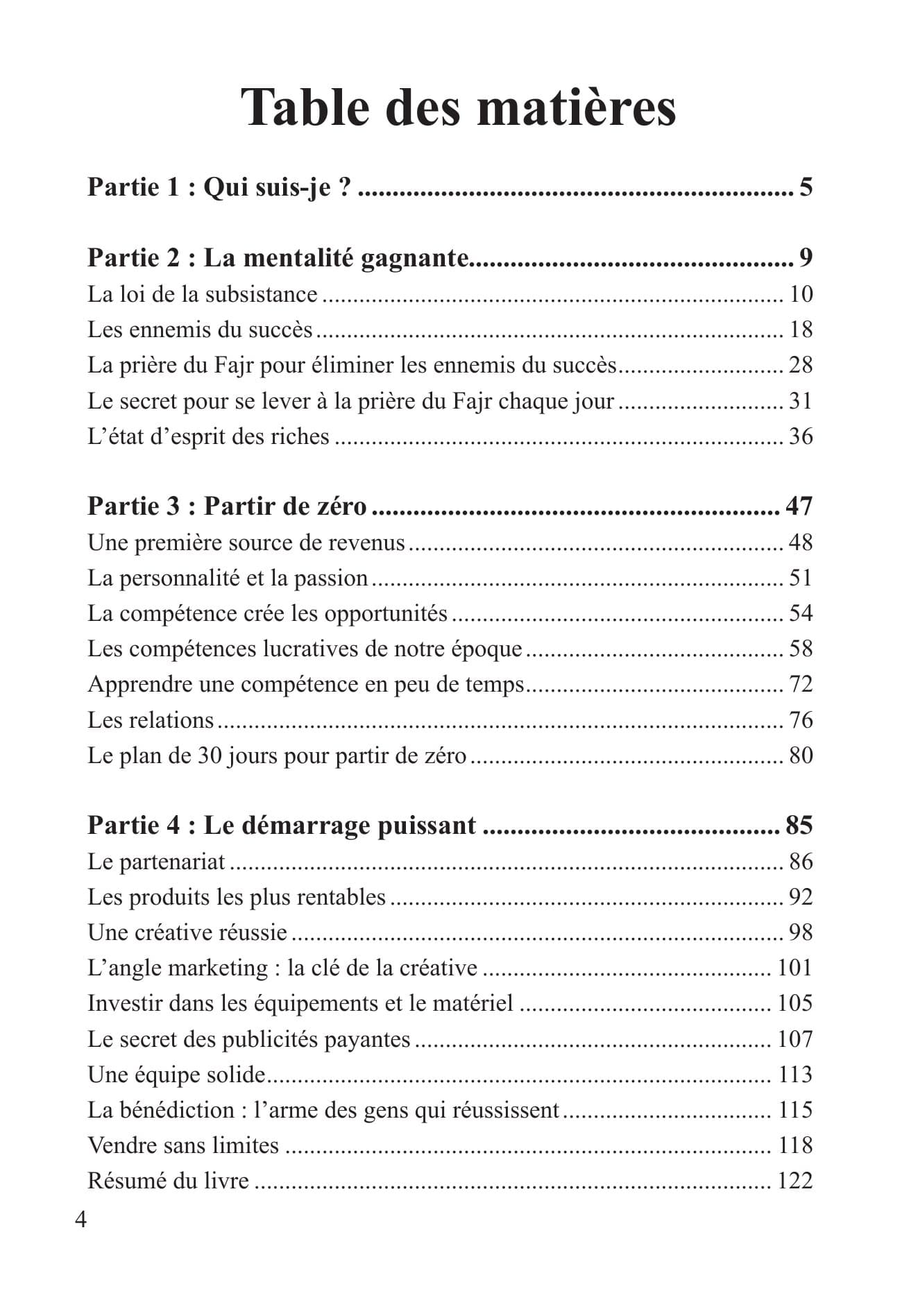Aperçu intérieur — sommaire, édition France
